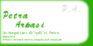 petra arpasi business card